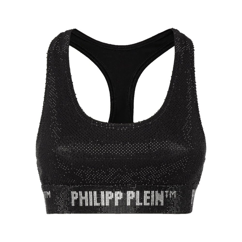 NWOT Philipp Plein crystal-embellished sports bra, size S